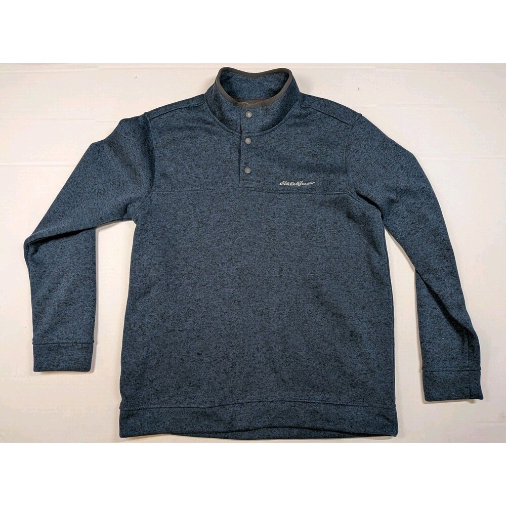 Eddie Bauer Mens Radiator Fleece Snap Mock Pullover Sweater